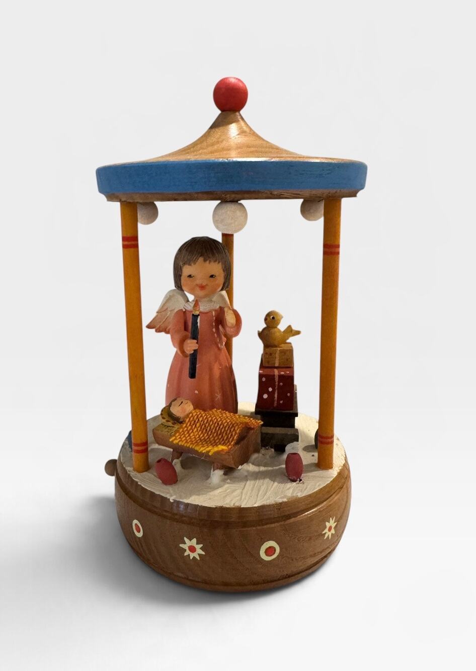 ViNTaGe MCM Anri Nativity Carousel Music Box Silent Night Christmas